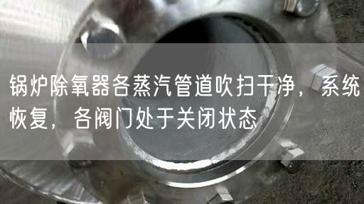 鍋爐除氧器各蒸汽管道吹掃干凈，系統(tǒng)恢復(fù)，各閥門處于關(guān)閉狀態(tài)